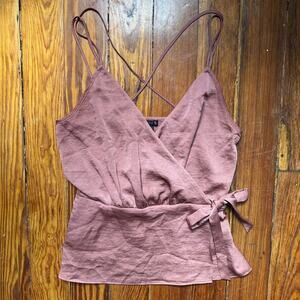 Mauve express wrap styled top